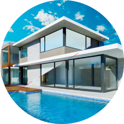 uPVC framed smart glass windows installed in Kochi, Kerala, India for residential buildings