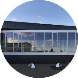 Smart glass panel manufactured in Kochi,Kerala,India showing instant privacy control for modern interiors