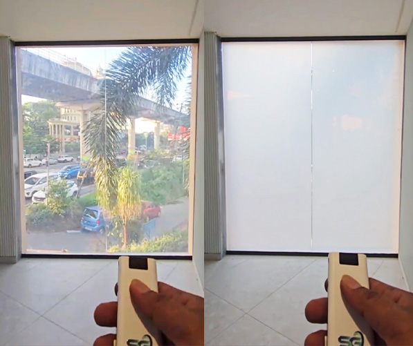 Laminated smart glass panel in Kochi, Kerala, India, offering safety and durability